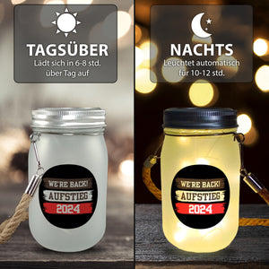 St. Pauli Aufstieg 2024 Solarlicht mit Spruch We're back