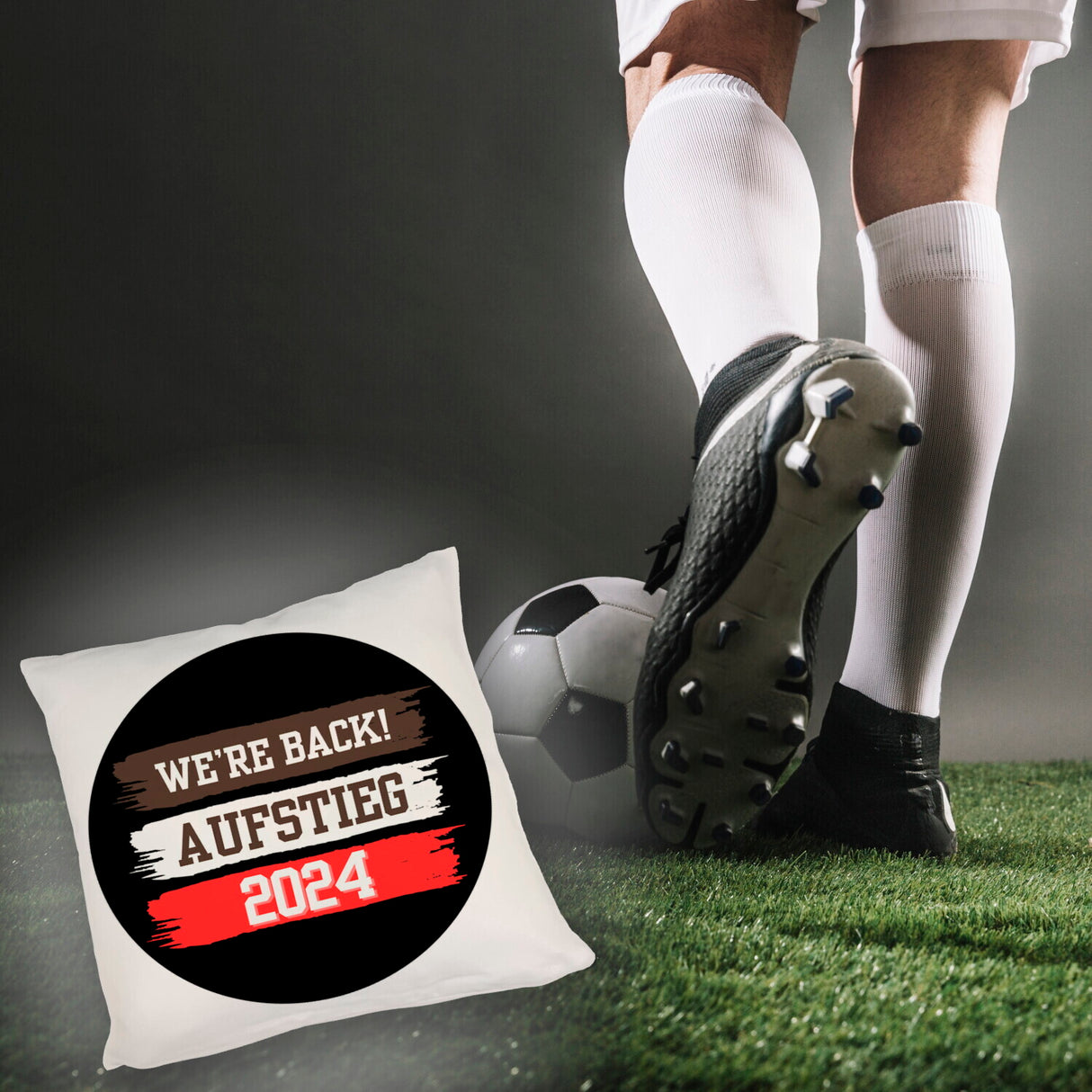 St. Pauli Aufstieg 2024 Kissen mit Spruch We're back