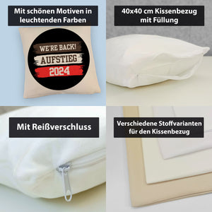 St. Pauli Aufstieg 2024 Kissen mit Spruch We're back