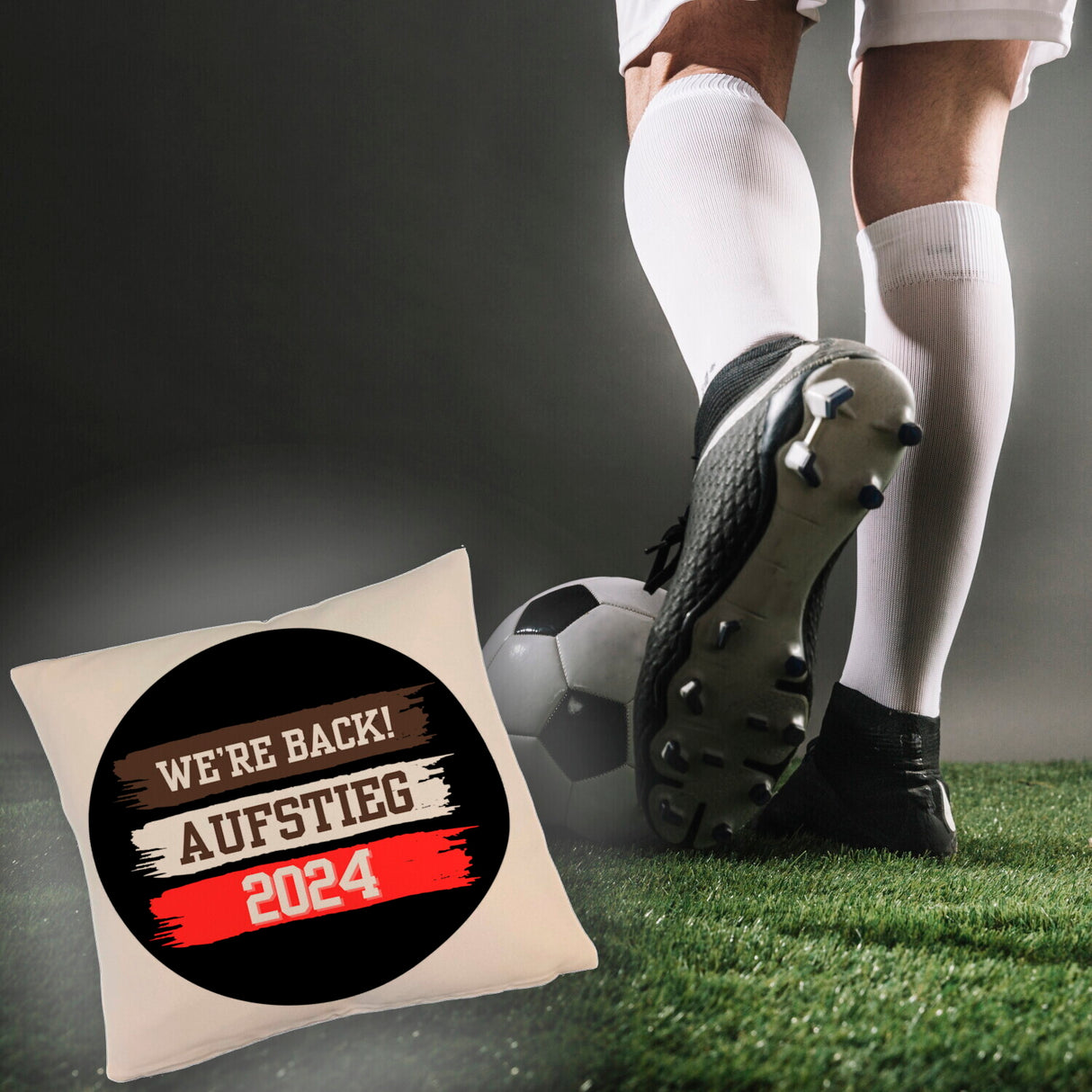 St. Pauli Aufstieg 2024 Kissen mit Spruch We're back
