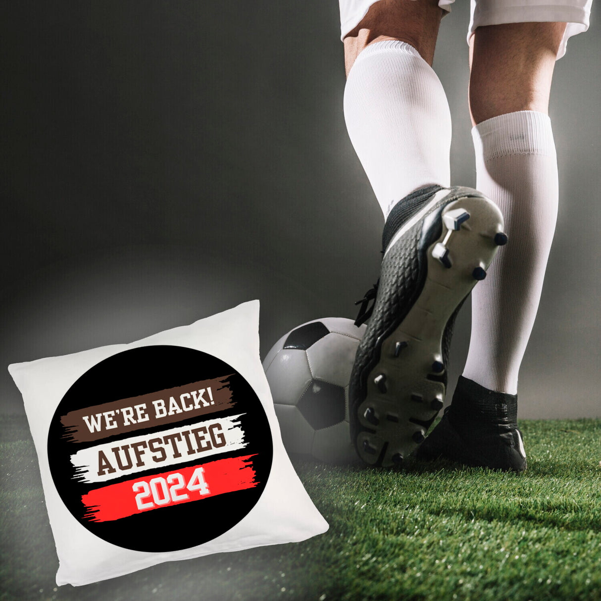 St. Pauli Aufstieg 2024 Kissen mit Spruch We're back
