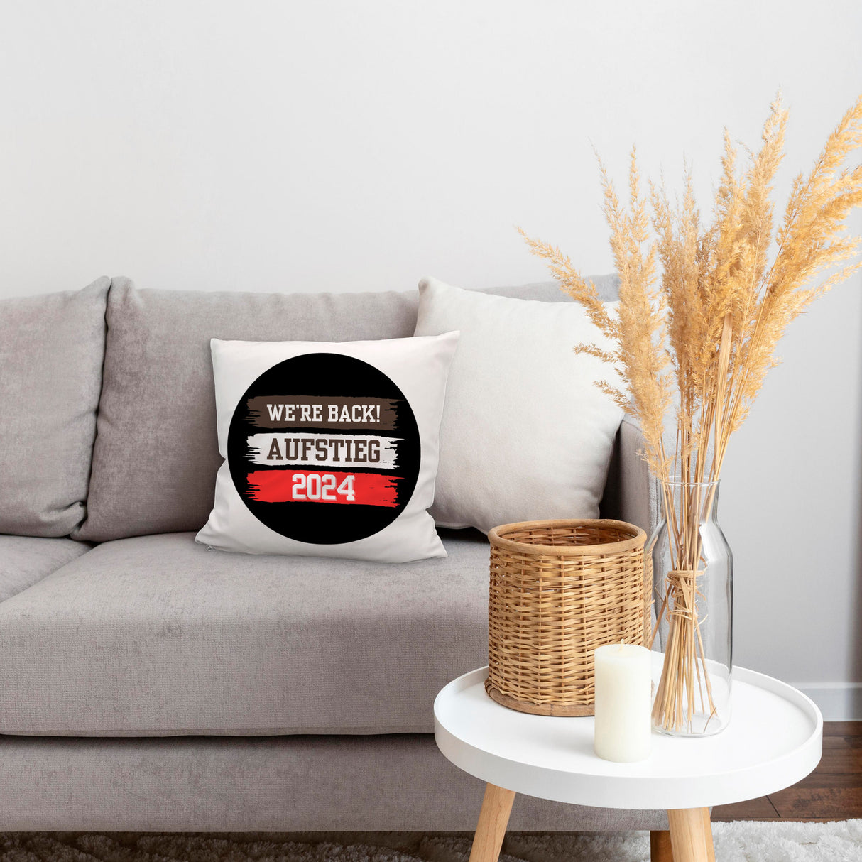 St. Pauli Aufstieg 2024 Kissen mit Spruch We're back