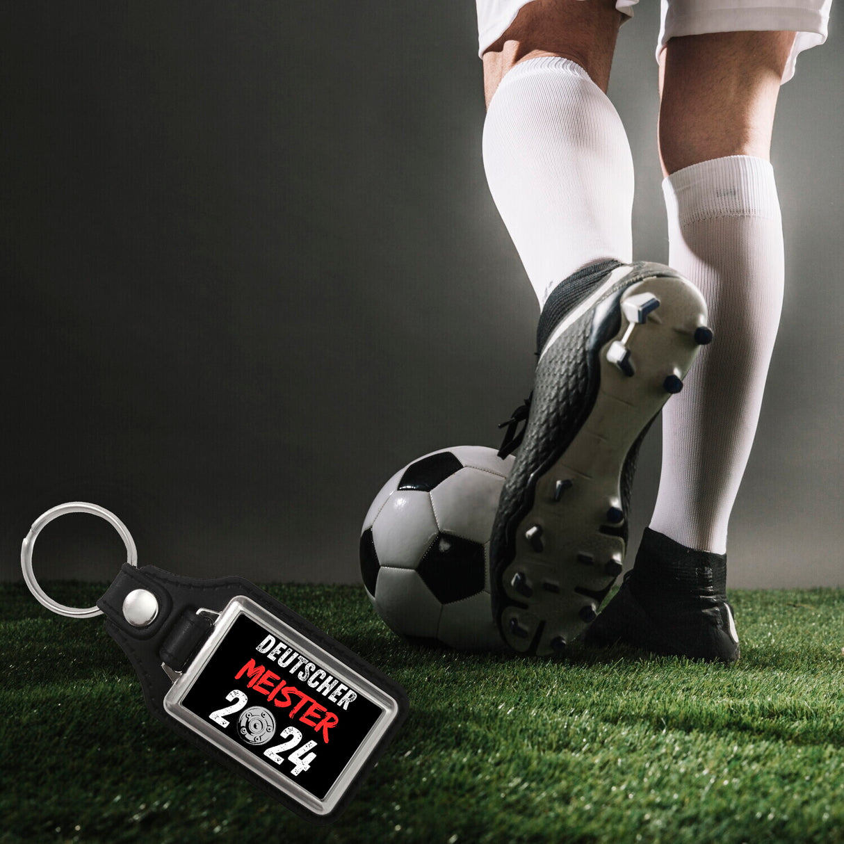 Leverkusen Meisterschale Schlüsselanhänger mit Spruch Deutscher Meister 2024