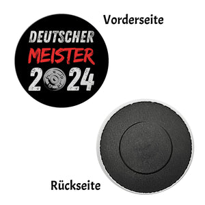 Leverkusen Meisterschale Magnet rund mit Spruch Deutscher Meister 2024