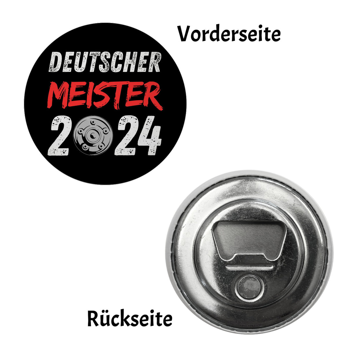 Leverkusen Meisterschale Magnet rund mit Spruch Deutscher Meister 2024