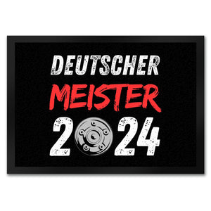 Leverkusen Meisterschale Fußmatte in 35x50 cm mit Spruch Deutscher Meister 2024