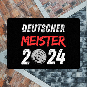 Leverkusen Meisterschale Fußmatte in 35x50 cm ohne Rand mit Spruch Deutscher Meister 2024