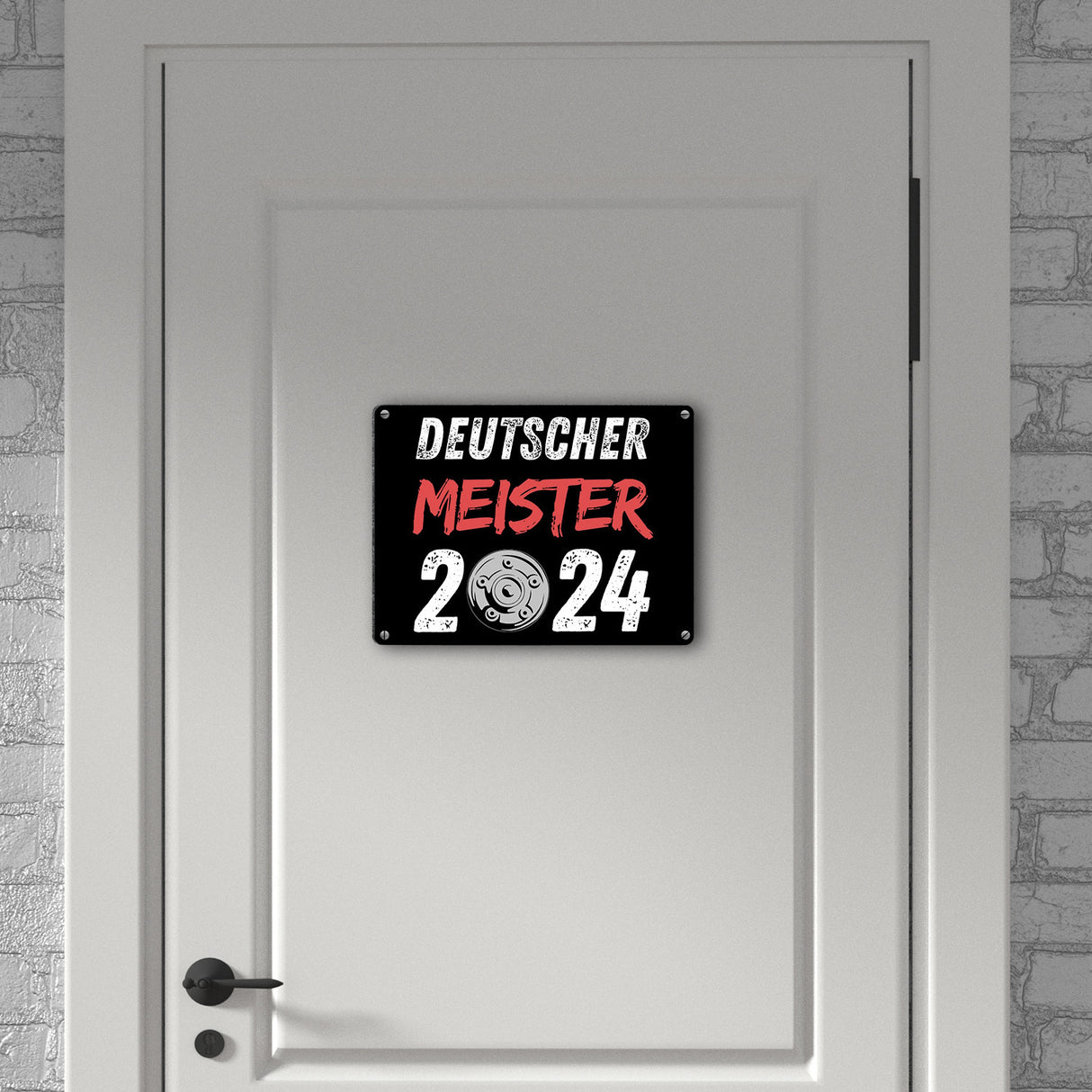 Leverkusen Meisterschale Metallschild in 15x20 cm mit Spruch Deutscher Meister 2024
