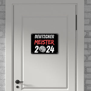 Leverkusen Meisterschale Metallschild in 15x20 cm mit Spruch Deutscher Meister 2024