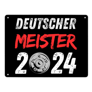 Leverkusen Meisterschale Metallschild in 15x20 cm mit Spruch Deutscher Meister 2024
