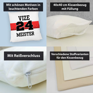 Stuttgart Brustring Kissen mit Spruch Vizemeister 2024