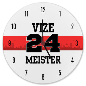 Stuttgart Brustring Wanduhr mit Spruch Vizemeister 2024