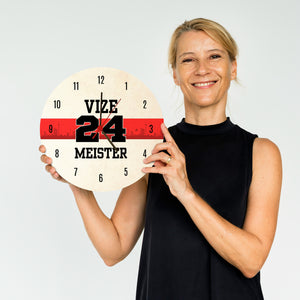 Stuttgart Brustring Wanduhr mit Spruch Vizemeister 2024