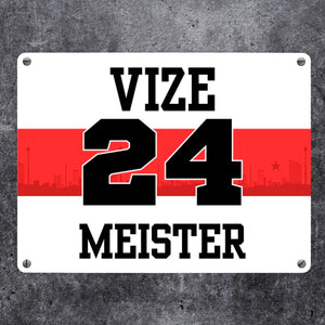 Stuttgart Brustring Metallschild in 15x20 cm mit Spruch Vizemeister 2024
