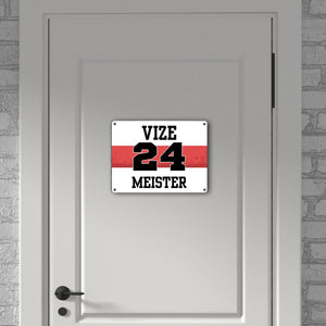 Stuttgart Brustring Metallschild in 15x20 cm mit Spruch Vizemeister 2024