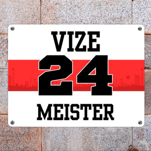 Stuttgart Brustring Metallschild in 15x20 cm mit Spruch Vizemeister 2024