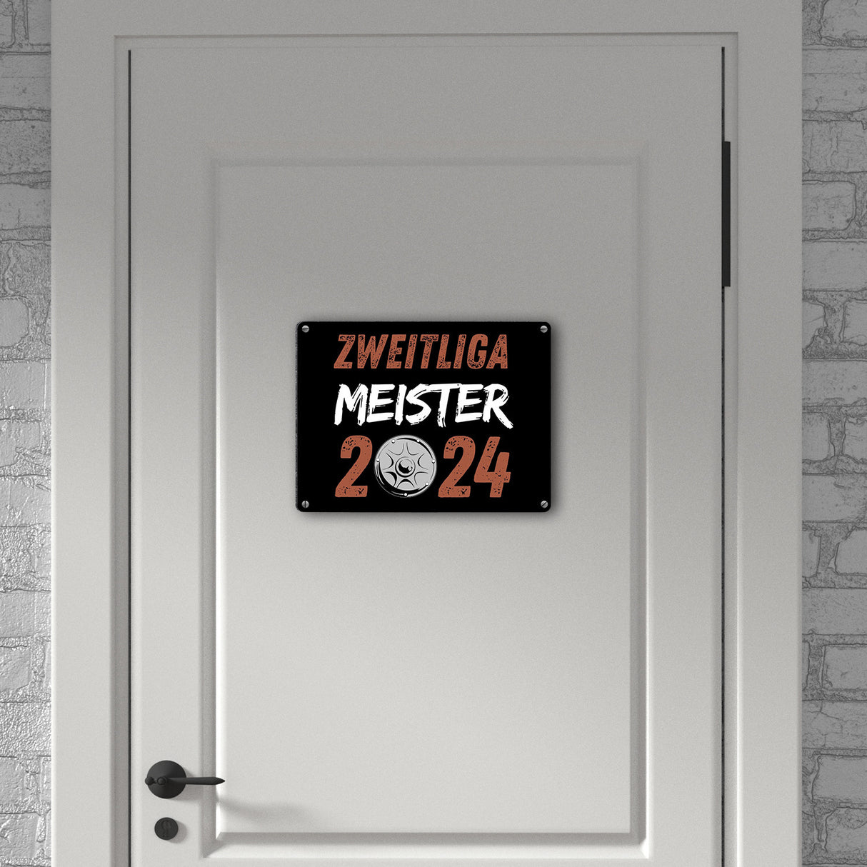 St. Pauli Meisterschale Metallschild in 15x20 cm mit Spruch Zweitliga Meister 2024