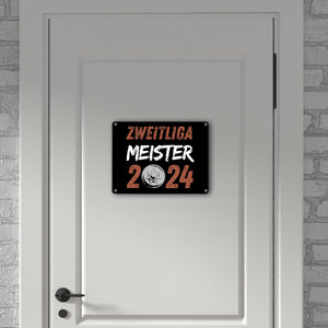 St. Pauli Meisterschale Metallschild in 15x20 cm mit Spruch Zweitliga Meister 2024