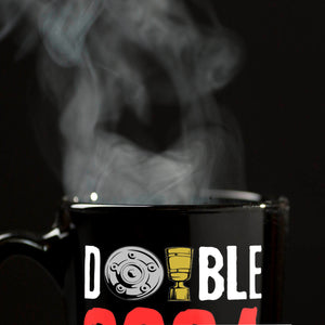 Leverkusen Double-Sieger Tasse in Schwarz mit Spruch Double 2024