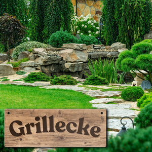 Grillecke Metallschild