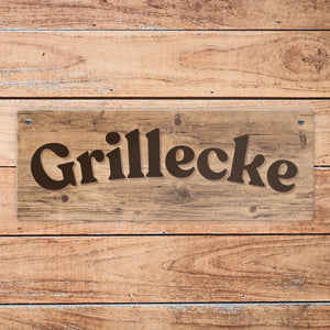 Grillecke Metallschild