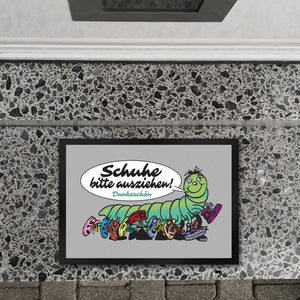 Tausendfüßler Fußmatte in 35x50 cm mit Spruch Schuhe bitte ausziehen - Dankeschön