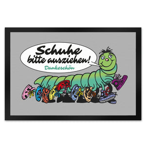 Tausendfüßler Fußmatte in 35x50 cm mit Spruch Schuhe bitte ausziehen - Dankeschön