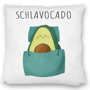 Schlafende Avocado Kissen mit Spruch Schlavocado