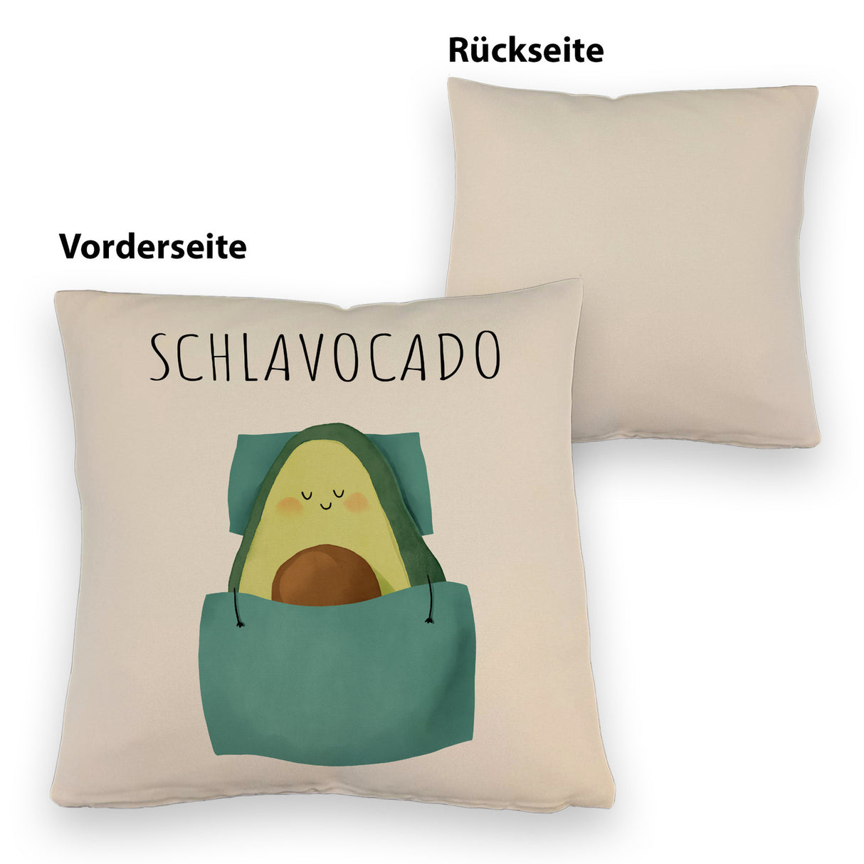 Schlafende Avocado Kissen mit Spruch Schlavocado