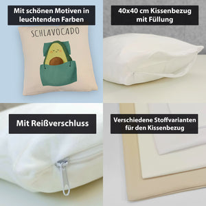 Schlafende Avocado Kissen mit Spruch Schlavocado