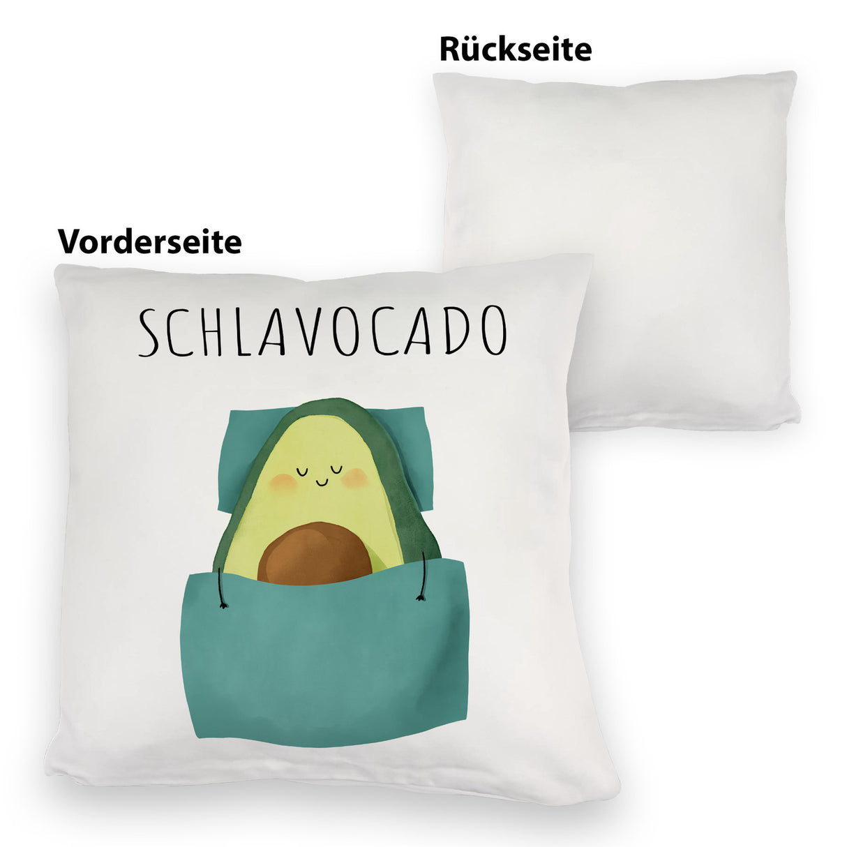 Schlafende Avocado Kissen mit Spruch Schlavocado
