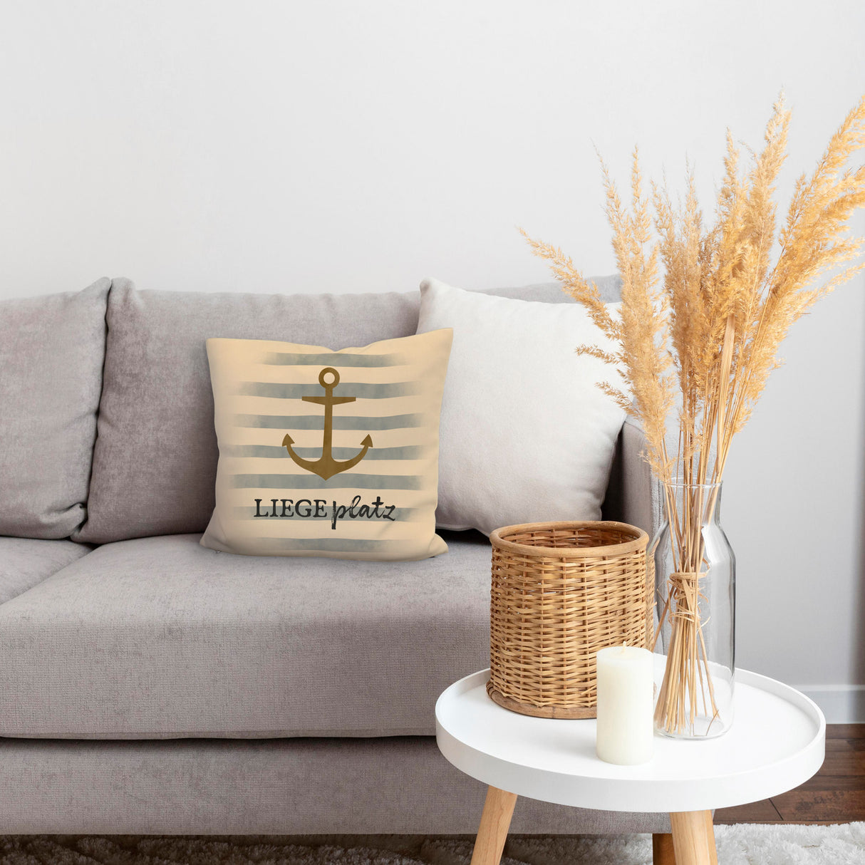 Anker Kissen mit Spruch Liegeplatz