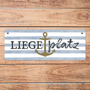 Anker Metallschild mit Spruch Liegeplatz