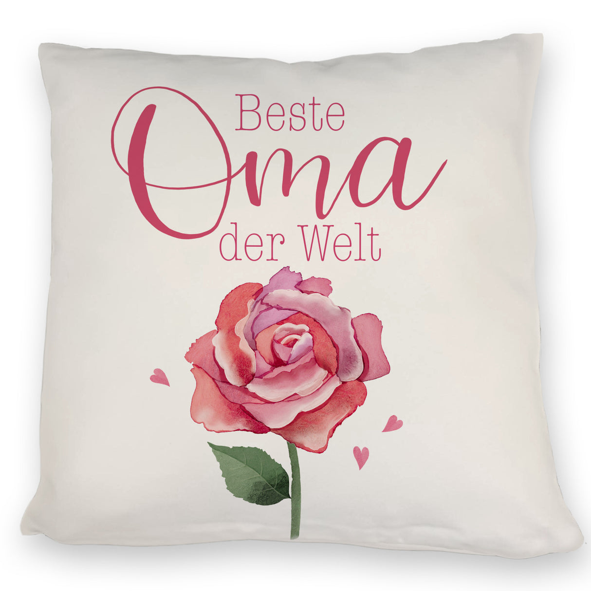 Rose Kissen mit Spruch Beste Oma der Welt