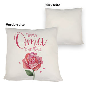 Rose Kissen mit Spruch Beste Oma der Welt