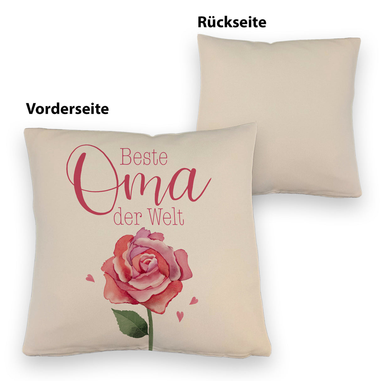 Rose Kissen mit Spruch Beste Oma der Welt