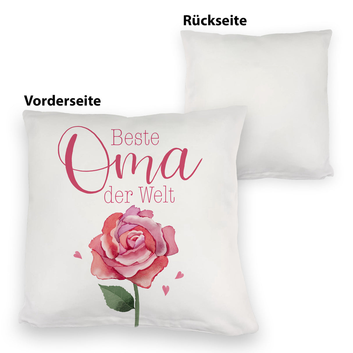 Rose Kissen mit Spruch Beste Oma der Welt