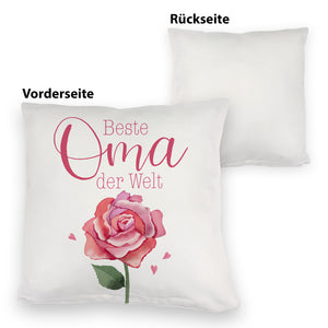 Rose Kissen mit Spruch Beste Oma der Welt