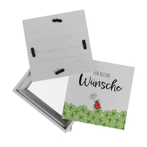 Marienkäfer im Kleefeld Spardose mit Spruch Für kleine Wünsche