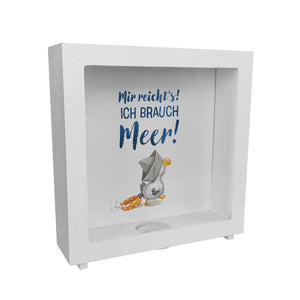 Möwe mit Schwimmreifen Spardose mit Spruch Mir reicht‘s ich brauch Meer