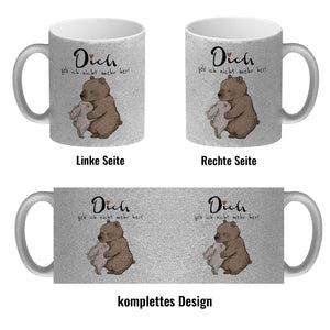 Hase und Bär Kaffeebecher mit Spruch Dich geb ich nicht mehr her