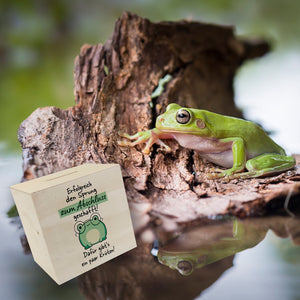 Frosch mit Brille Spardose mit Spruch Abschluss geschafft - dafür Kröten