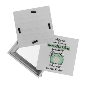 Frosch mit Brille Spardose mit Spruch Abschluss geschafft - dafür Kröten