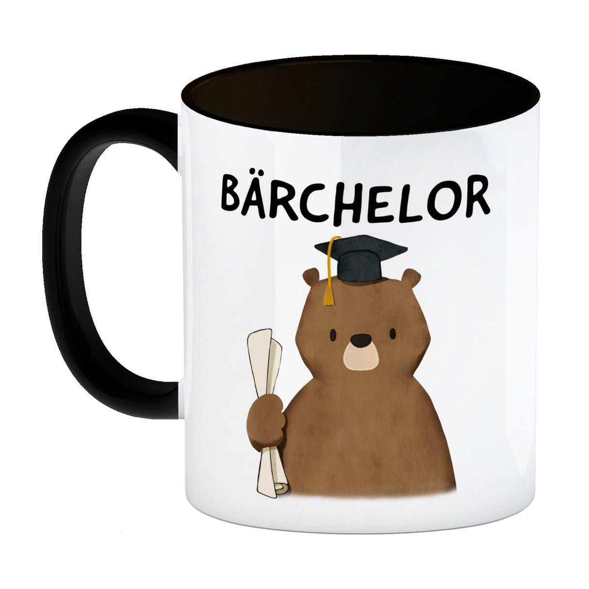 Bär mit Doktorhut Kaffeebecher mit Spruch Bärchelor