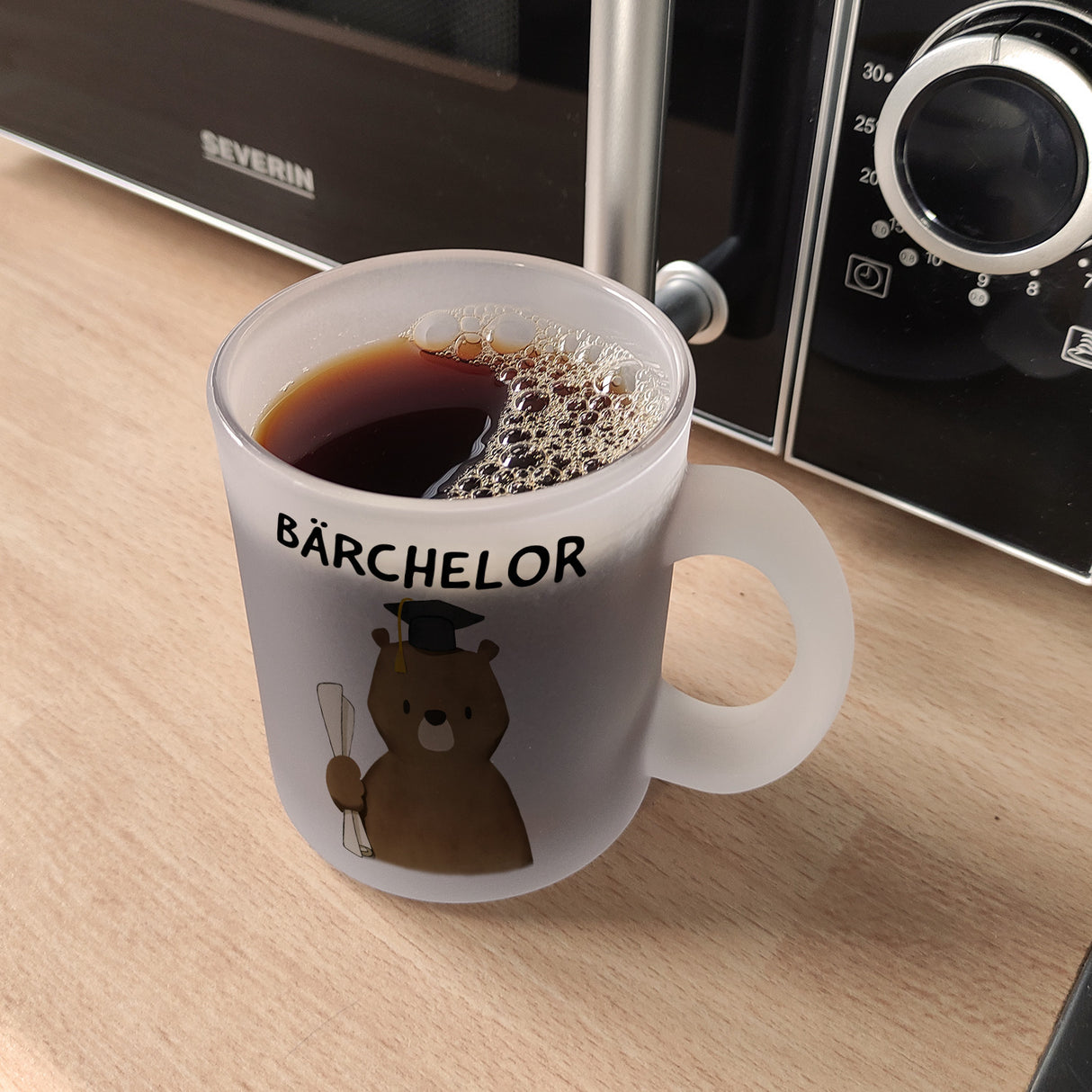Bär mit Doktorhut Kaffeebecher mit Spruch Bärchelor