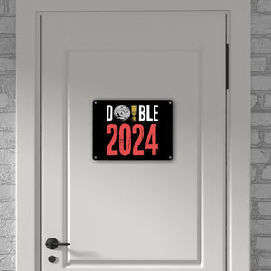 Leverkusen Double-Sieger Metallschild in 15x20 cm mit Spruch Double 2024