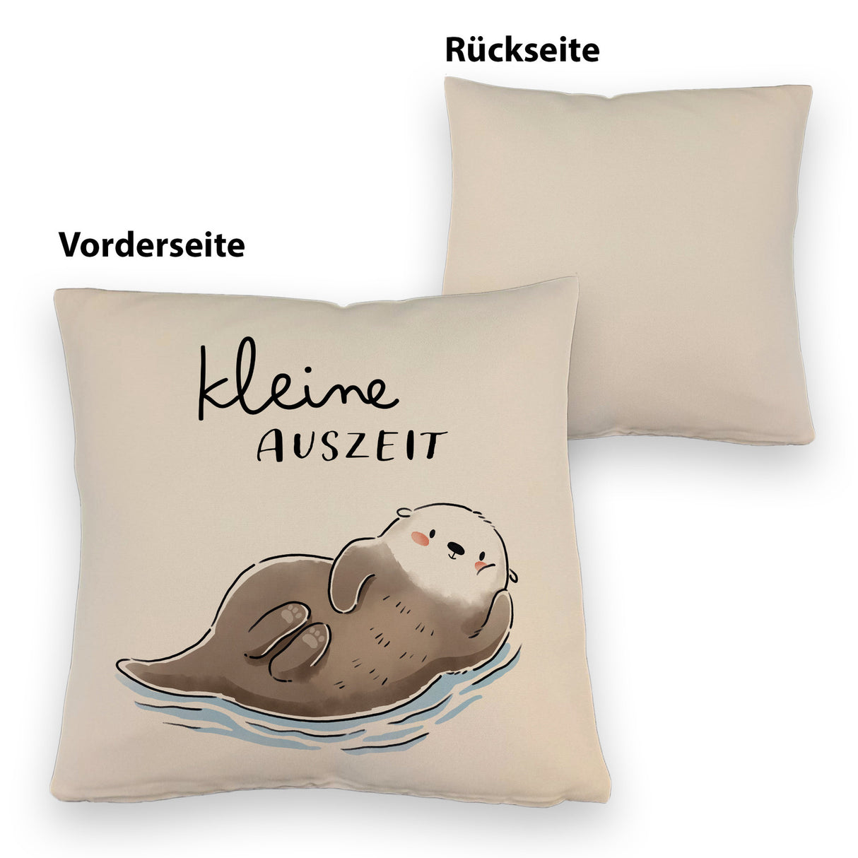 Otter Kissen mit Spruch Kleine Auszeit