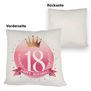 Happy Birthday 18 Krone Kissen