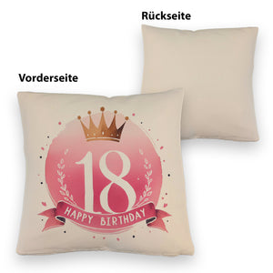 Happy Birthday 18 Krone Kissen