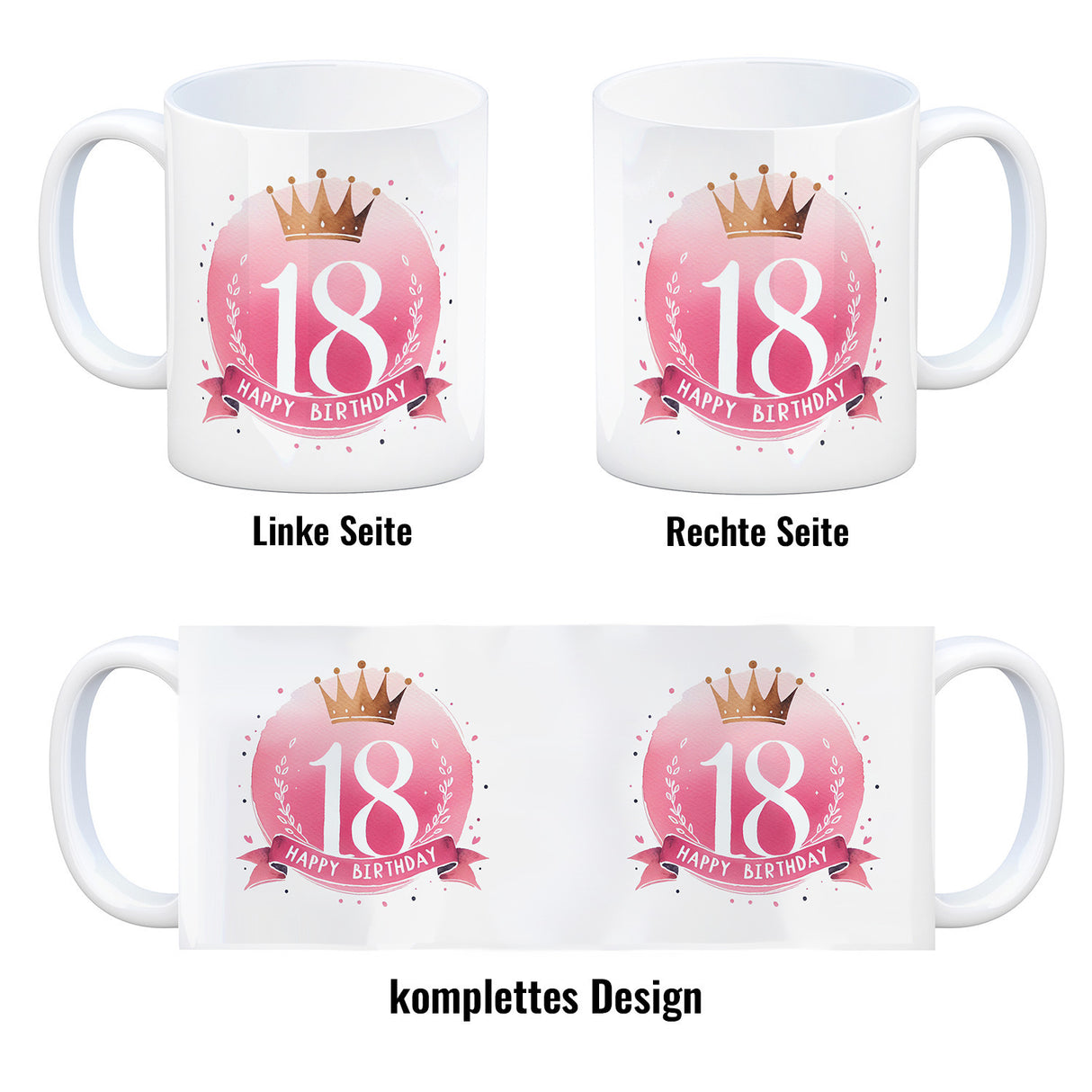 Happy Birthday 18 Krone Kaffeebecher